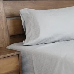 Queen Split-Head Microfibre Bed Sheet Set - Cement Grey