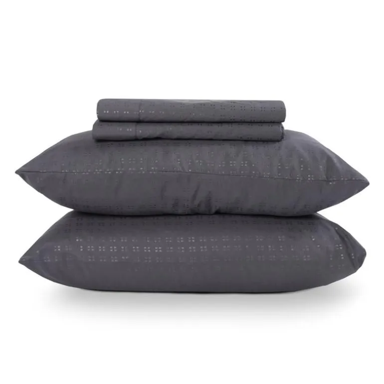Queen Split-Head Microfibre Bed Sheet Set - Charcoal Grey