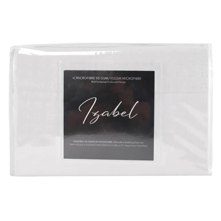 Queen Split-Head Microfibre Bed Sheet Set - White