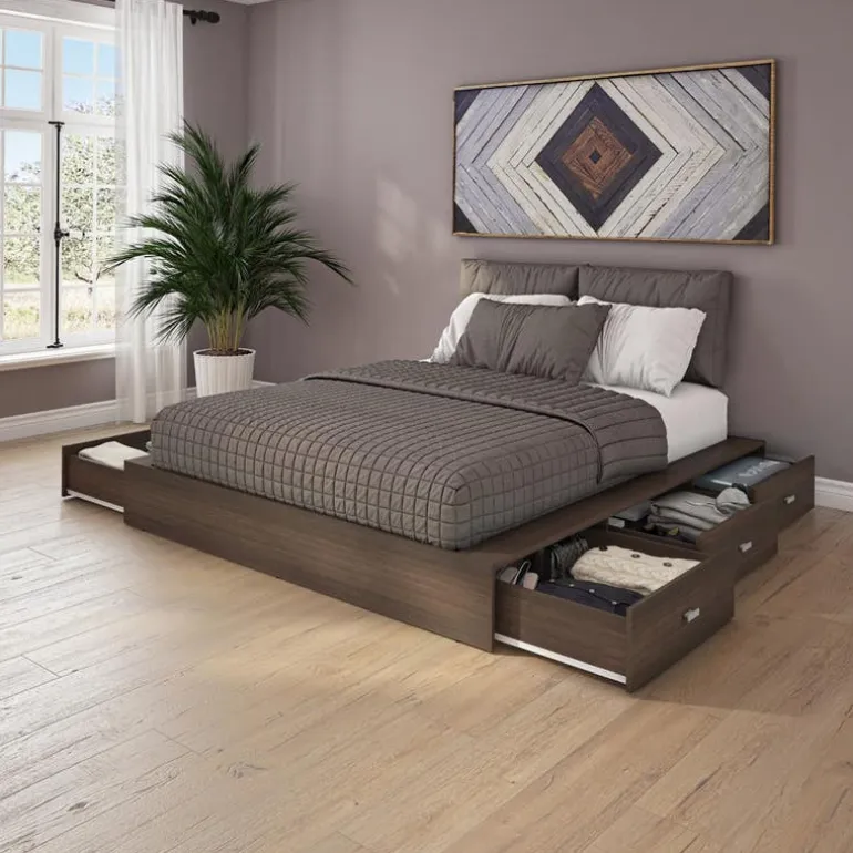 Queen Storage Bedroom Set with 6-Drawer Storage (60") - 4 pcs
