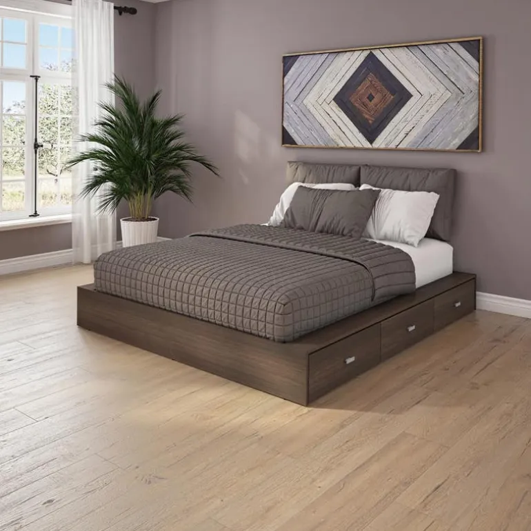 Queen Storage Bedroom Set with 6-Drawer Storage (60") - 4 pcs