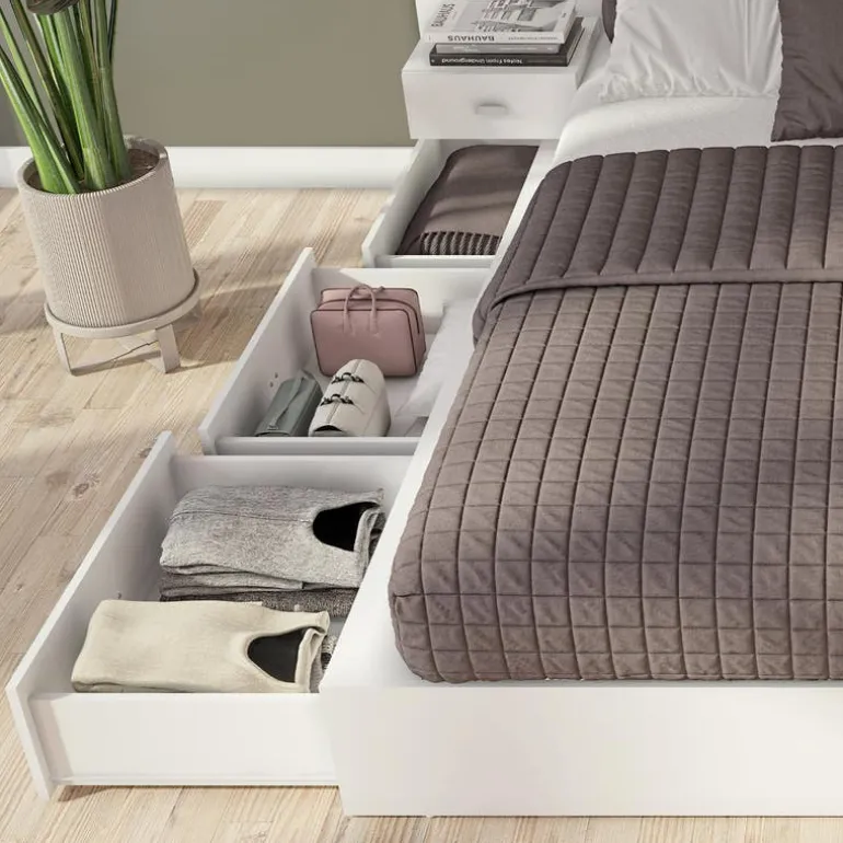 Queen Storage Bedroom Set with 6-Drawer Storage (60") - 4 pcs