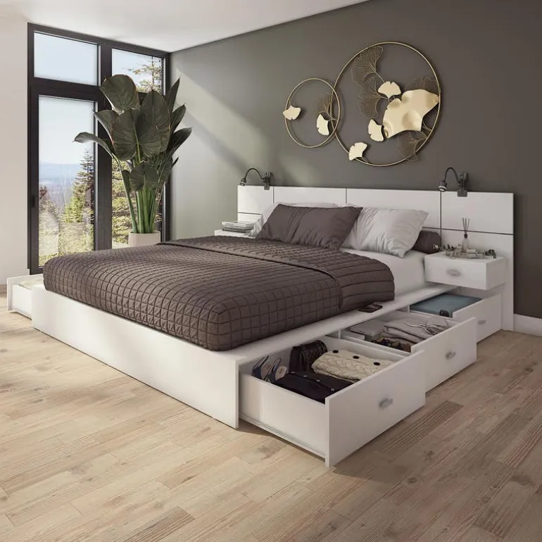 Queen Storage Bedroom Set with 6-Drawer Storage (60") - 4 pcs