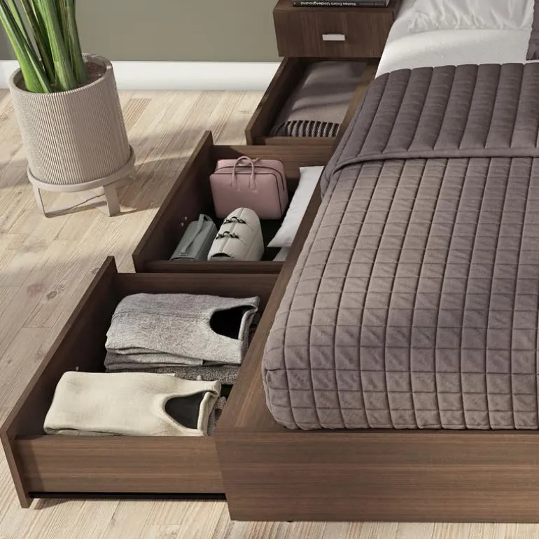 Queen Storage Bedroom Set with 6-Drawer Storage (60") - 4 pcs