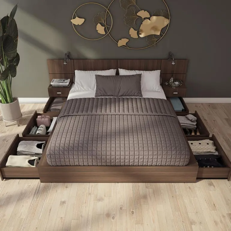 Queen Storage Bedroom Set with 6-Drawer Storage (60") - 4 pcs