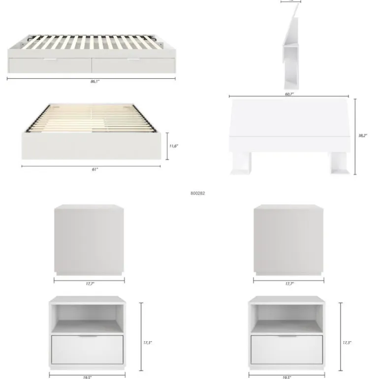 Queen Storage Bedroom Set (60") - 4 pcs - Nexera