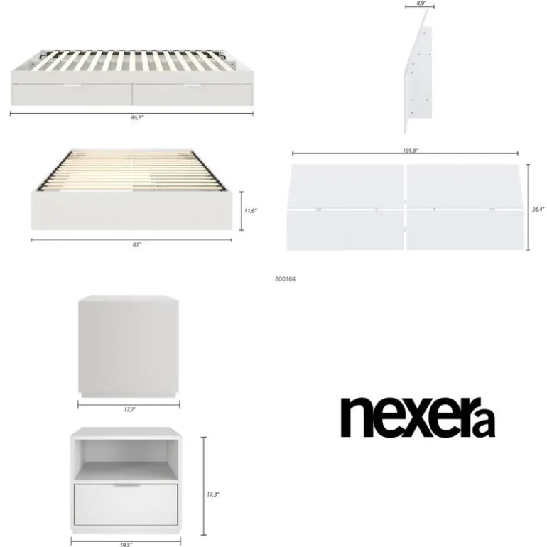 Queen Storage Bedroom Set (60") - 3 pcs - Nexera