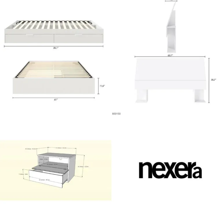 Queen Storage Bedroom Set (60") - 3 pcs - Nexera