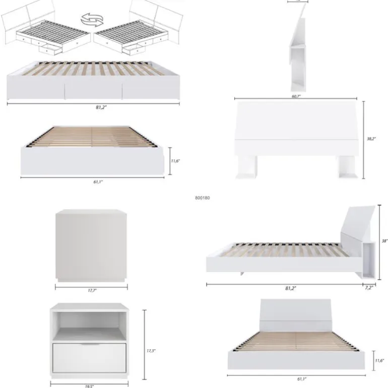 Queen Storage Bedroom Set (60") - 4 pcs - Nexera