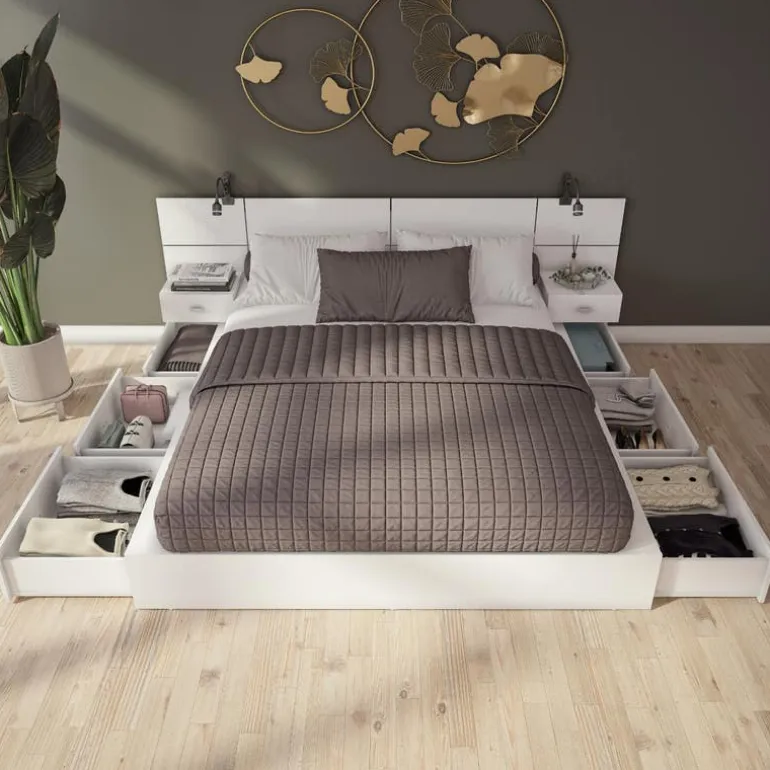 Queen Storage Bedroom Set with 6-Drawer Storage (60") - 4 pcs