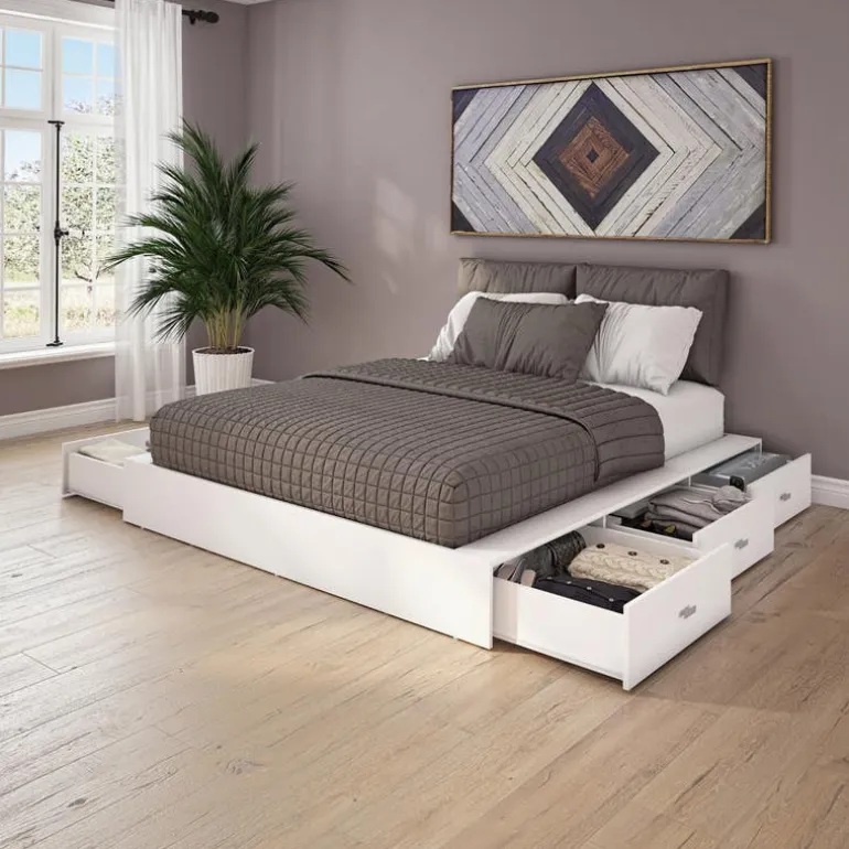 Queen Storage Bedroom Set with 6-Drawer Storage (60") - 4 pcs