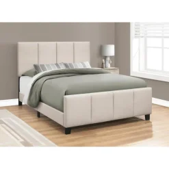 Queen Upholstered Bed with Headboard (60") - Monarch