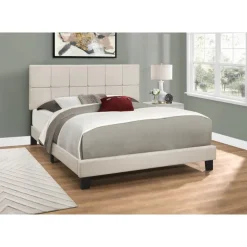 Queen Upholstered Bed with Headboard (60") - Monarch