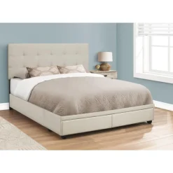 Queen Upholstered Bed with Headboard (60") - Monarch