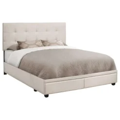 Queen Upholstered Bed with Headboard (60") - Monarch