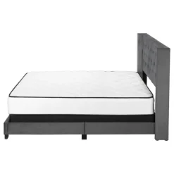 Queen Velvet Bed with Headboard (60