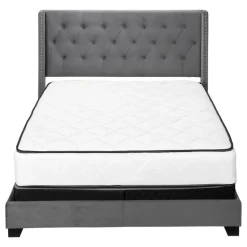 Queen Velvet Bed with Headboard (60