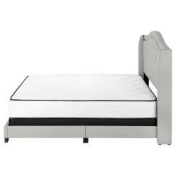 Queen Velvet Bed with Headboard (60
