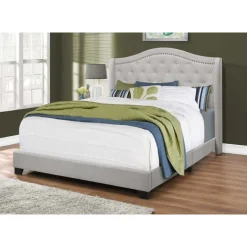 Queen Velvet Bed with Headboard (60