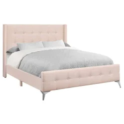 Queen Velvet Bed with Headboard (60") - Monarch