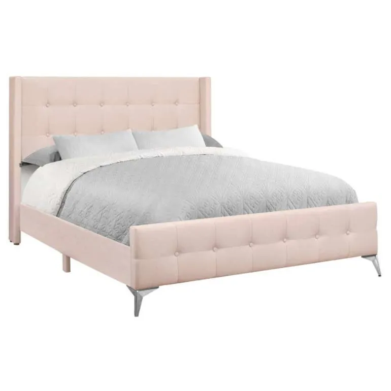 Queen Velvet Bed with Headboard (60") - Monarch