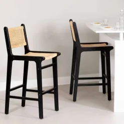 RATTAN BAR STOOL, SET OF 2 - South Shore