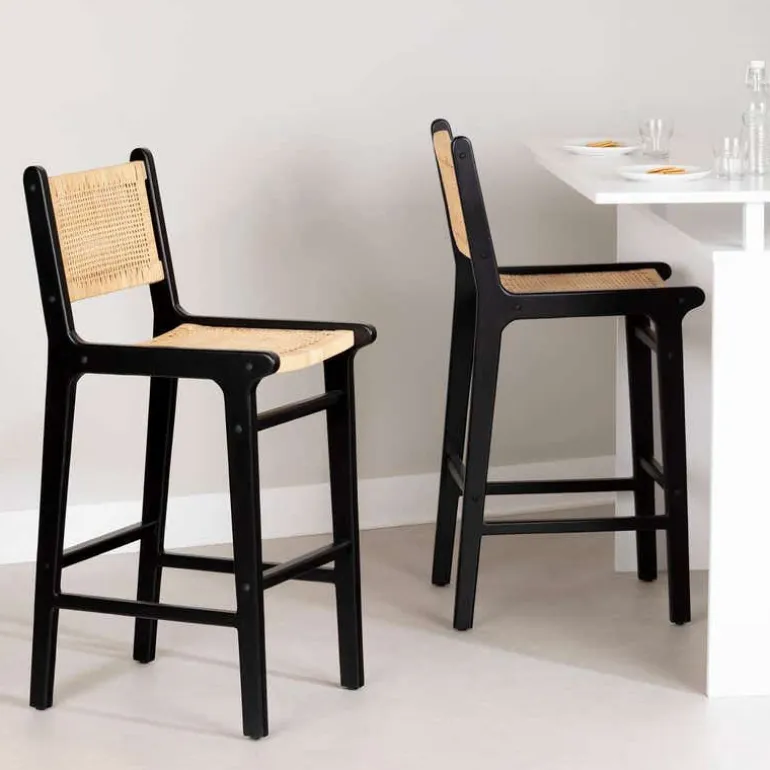 RATTAN BAR STOOL, SET OF 2 - South Shore