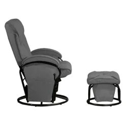 Reclining Ball-Bearing Swivel Glider with Ottoman