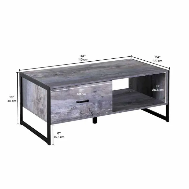 Rectangular Coffee Table with Storage