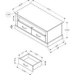 Rectangular Coffee Table with Storage 42" - Monarch