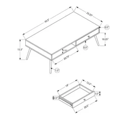 Rectangular Coffee Table with Storage - Monarch