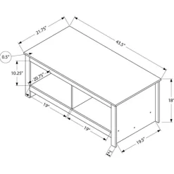Rectangular Coffee Table with Storage 44" - Monarch