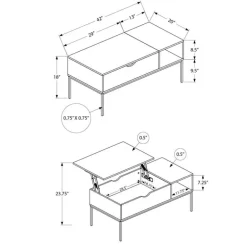 Rectangular Coffee Table with Storage - Monarch
