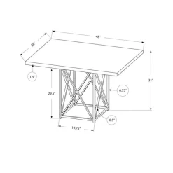 Rectangular Dining Table 48" - Monarch