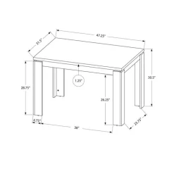 Rectangular Dining Table 48" - Monarch