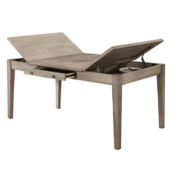 Rectangular Dining Table with Storage Compartments, 4 Chairs and 1 Bench - Grey