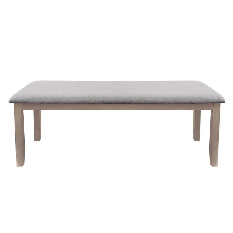 Rectangular Dining Table with Storage Compartments, 4 Chairs and 1 Bench - Grey