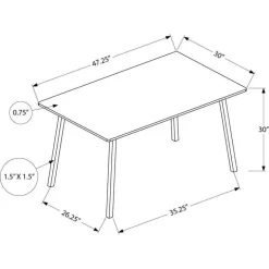 Rectangular Dining Table 48" - Monarch
