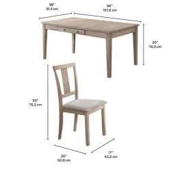 Rectangular Dining Table with Storage Compartments and 6 Chairs - Grey