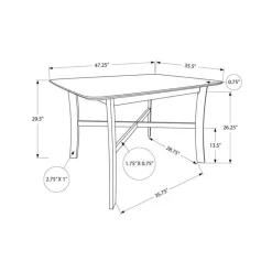 Rectangular Dining Table 48" - Monarch
