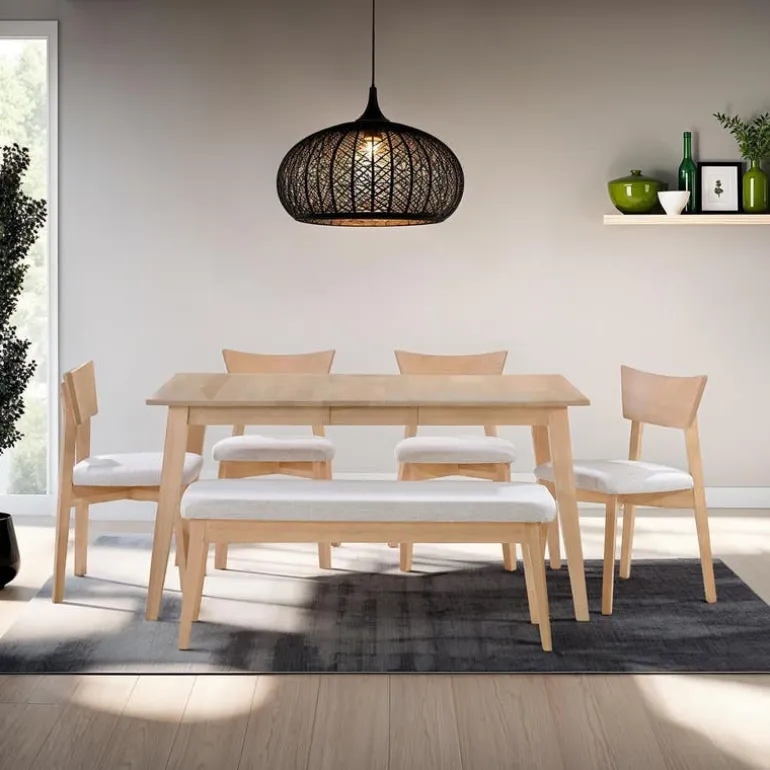 Rectangular Extendable Solid Wood Dining Table 48" to 60" - Greige