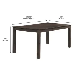 Rectangular Extendable Solid Wood Dining Table 54" to 70"