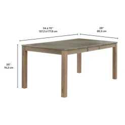 Rectangular Extendable Solid Wood Dining Table 54" to 70"