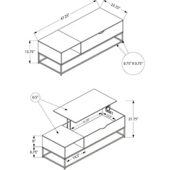 Rectangular Lift-Top Coffee Table 48" - Monarch
