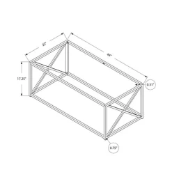 Rectangular Metal and Tempered Glass Coffee Table - Monarch