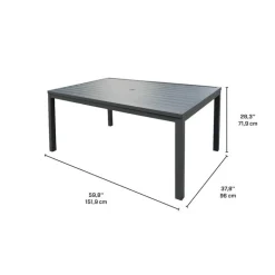 Rectangular Metal Outdoor Dining Table and 4 Chairs