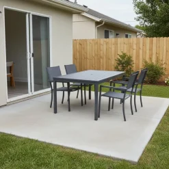 Rectangular Metal Outdoor Dining Table and 4 Chairs