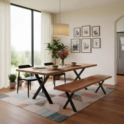 Rectangular Solid Wood Dining Table - 84"