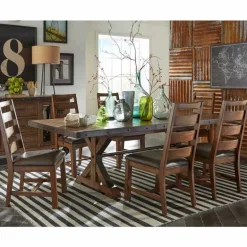 Rectangular Solid Wood Dining Table 79"