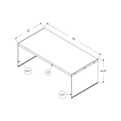 Rectangular Tempered Glass Coffee Table - Monarch